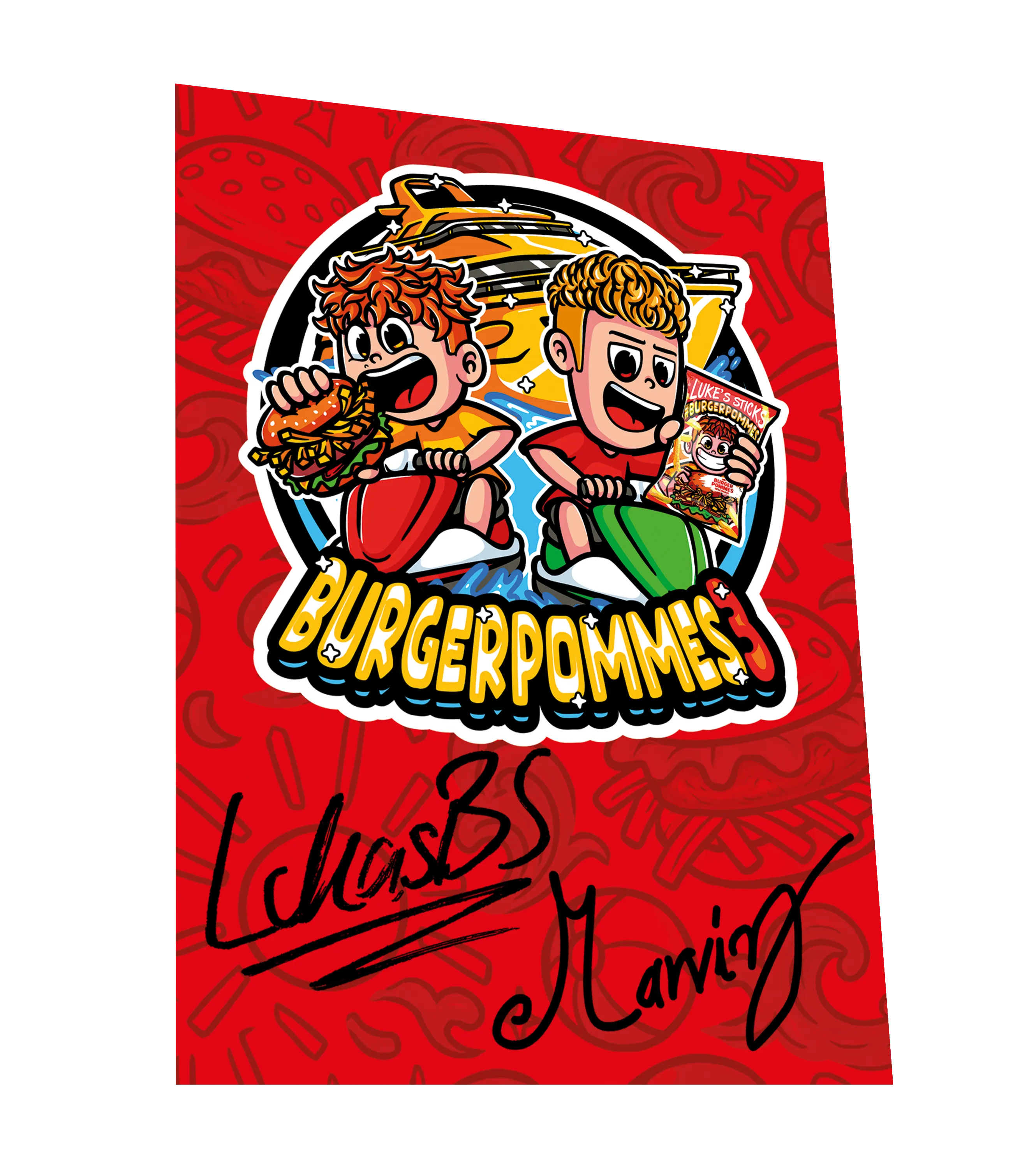 #BURGERPOMMES 3 Bundle - Hoodie + Sonnenbrille + Drink + Poster + CD + Autogrammkarte + 3 von 9 zufälligen Gegenständen