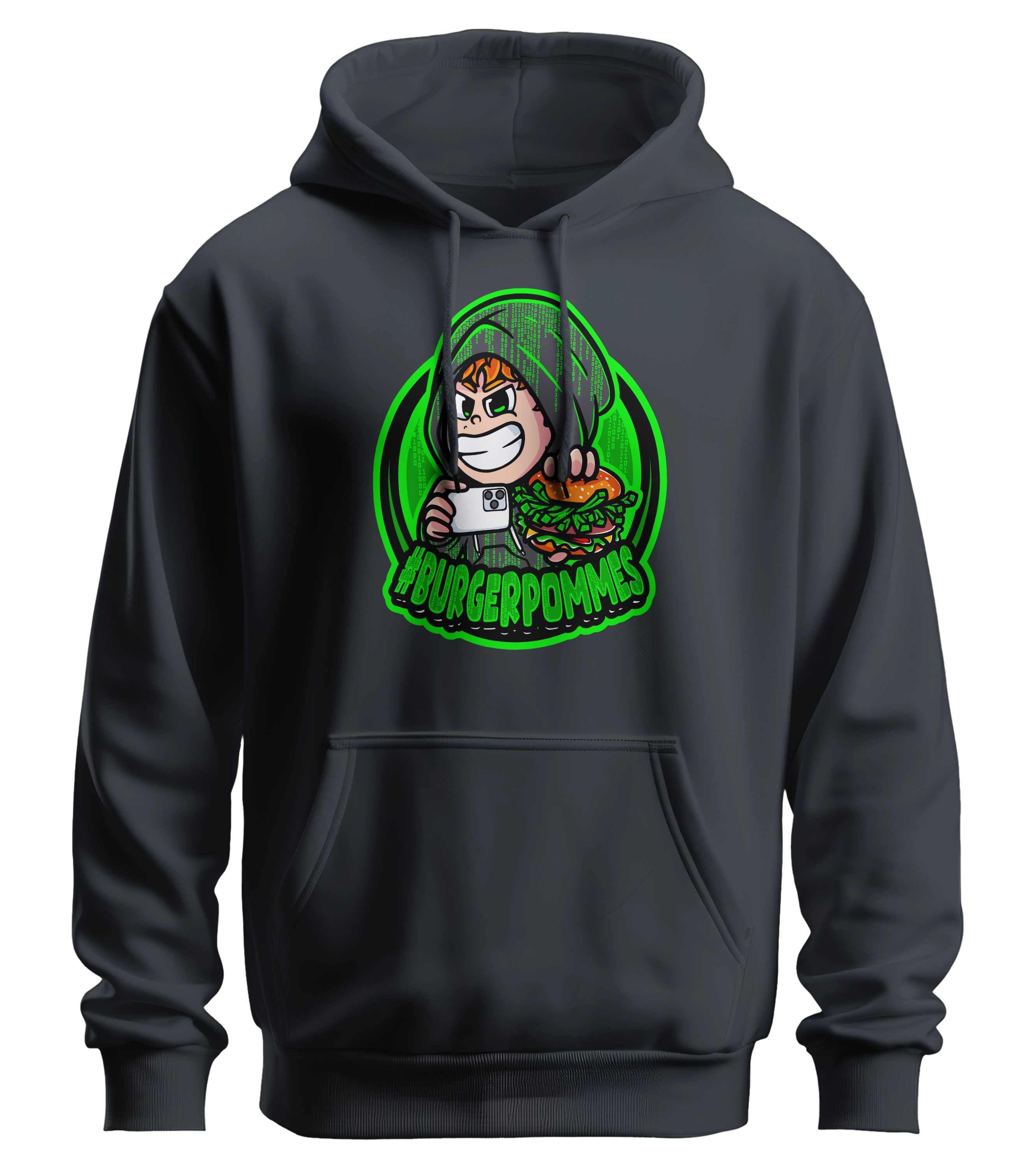 #BURGERPOMMES Hacker Mystery Bundle - Hoodie + Autogrammkarte + Mystery Brainrot Plushi + 4 Mystery Beilagen