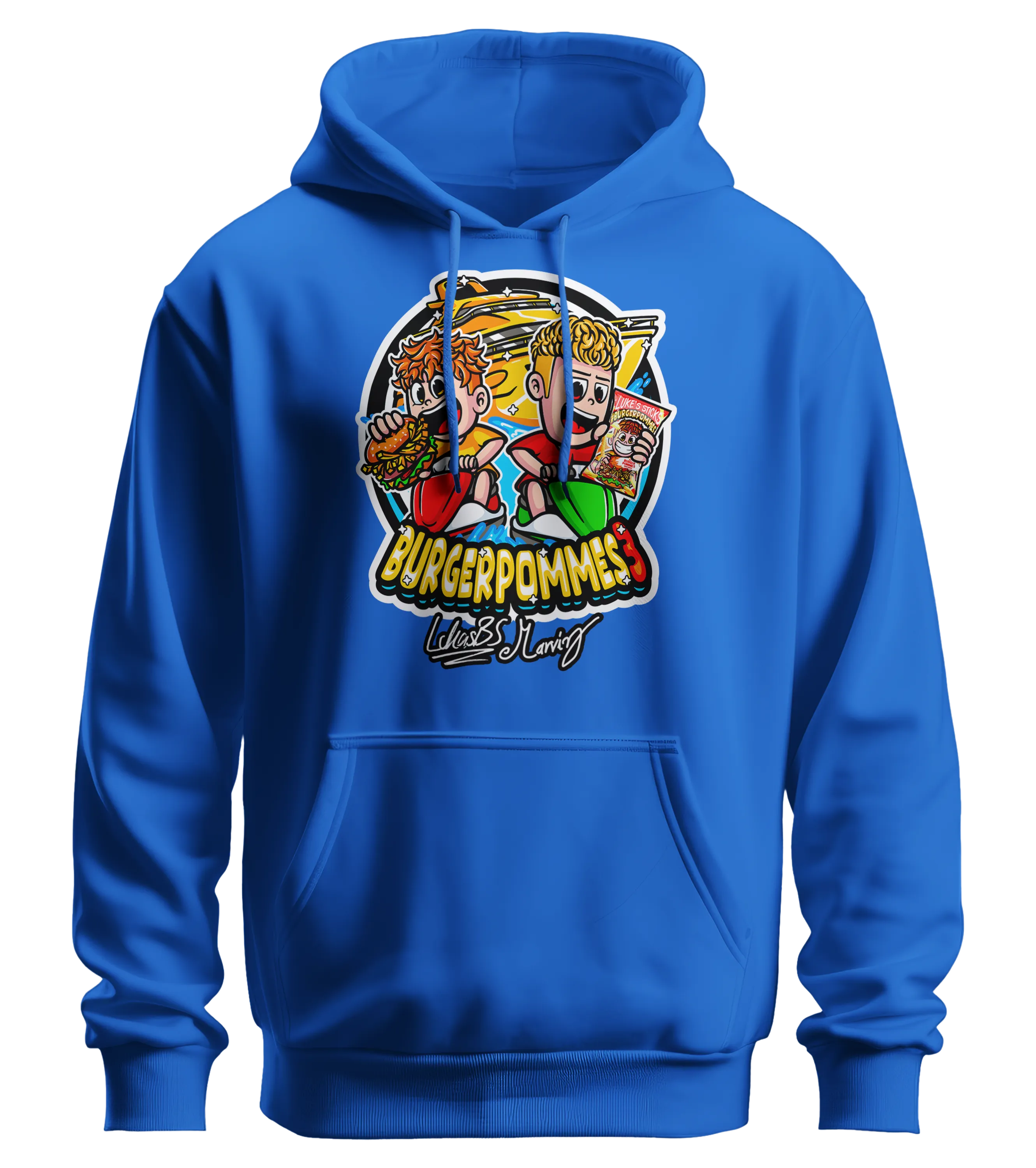 #BURGERPOMMES 3 Bundle - Hoodie + Sonnenbrille + Drink + Poster + CD + Autogrammkarte + 3 von 9 zufälligen Gegenständen