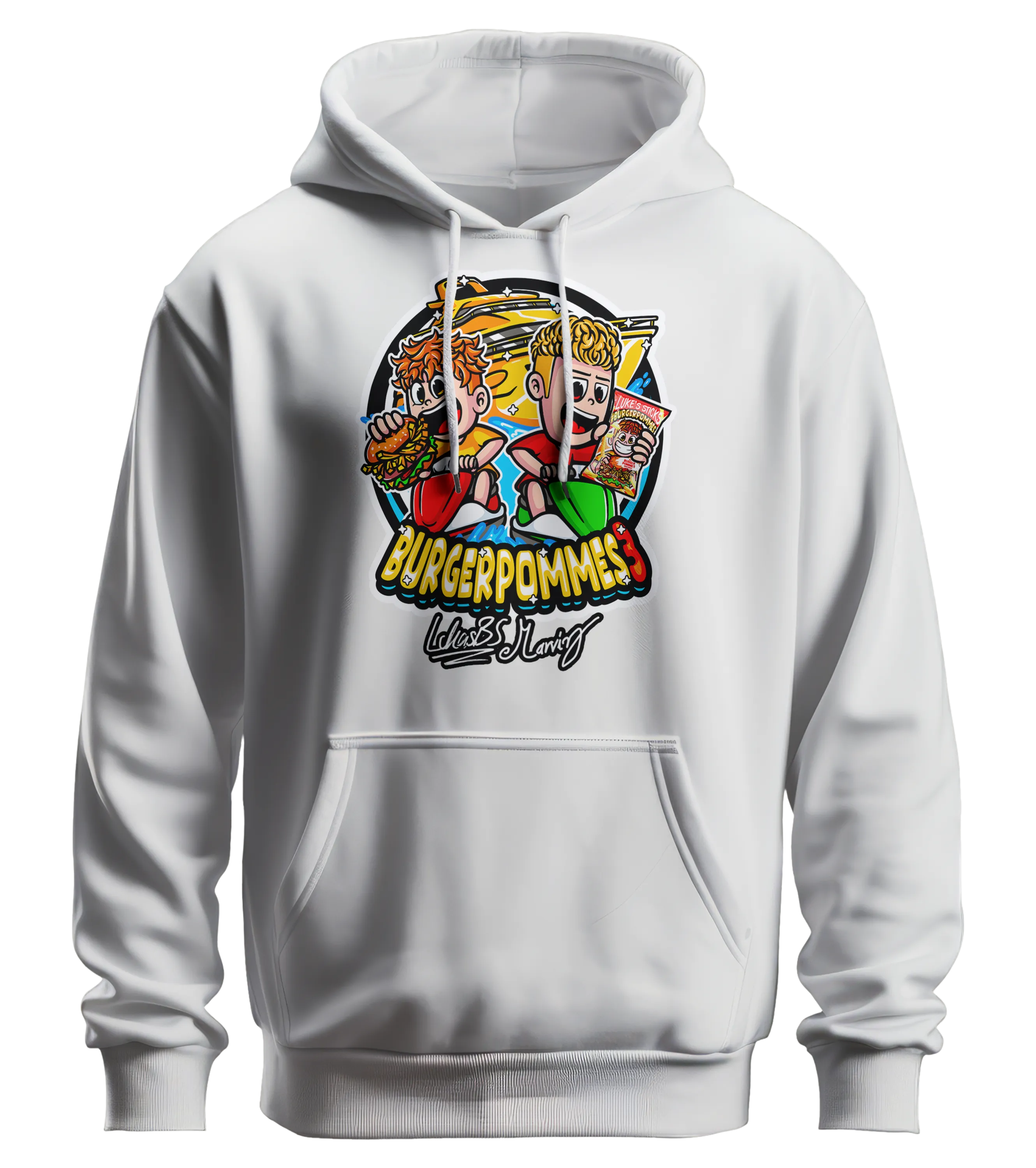 #BURGERPOMMES 3 Bundle - Hoodie + Sonnenbrille + Drink + Poster + CD + Autogrammkarte + 3 von 9 zufälligen Gegenständen