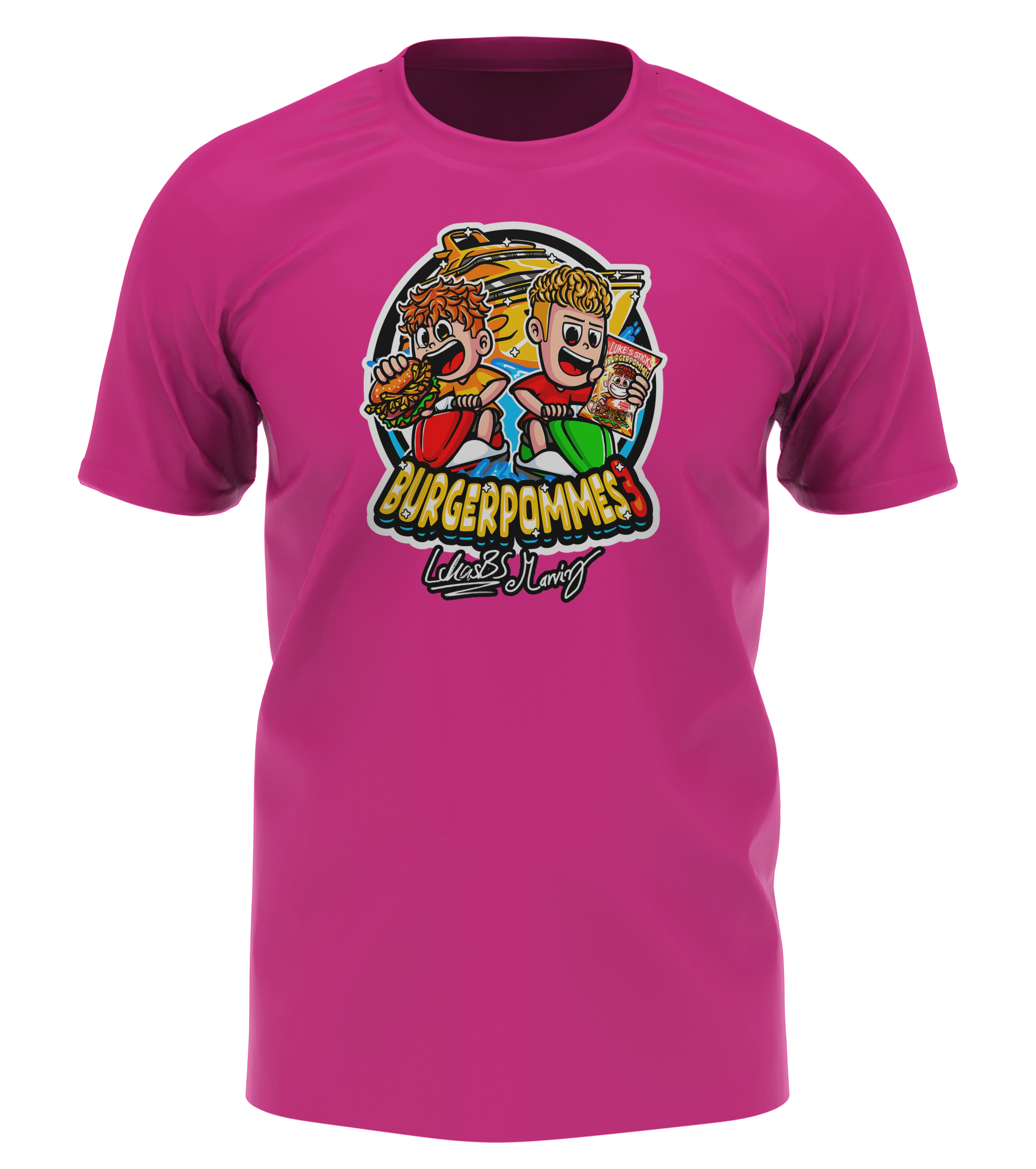 #BURGERPOMMES 3 Bundle - T-Shirt + Sonnenbrille + Drink + Poster + CD + Autogrammkarte + 3 von 9 zufälligen Gegenständen