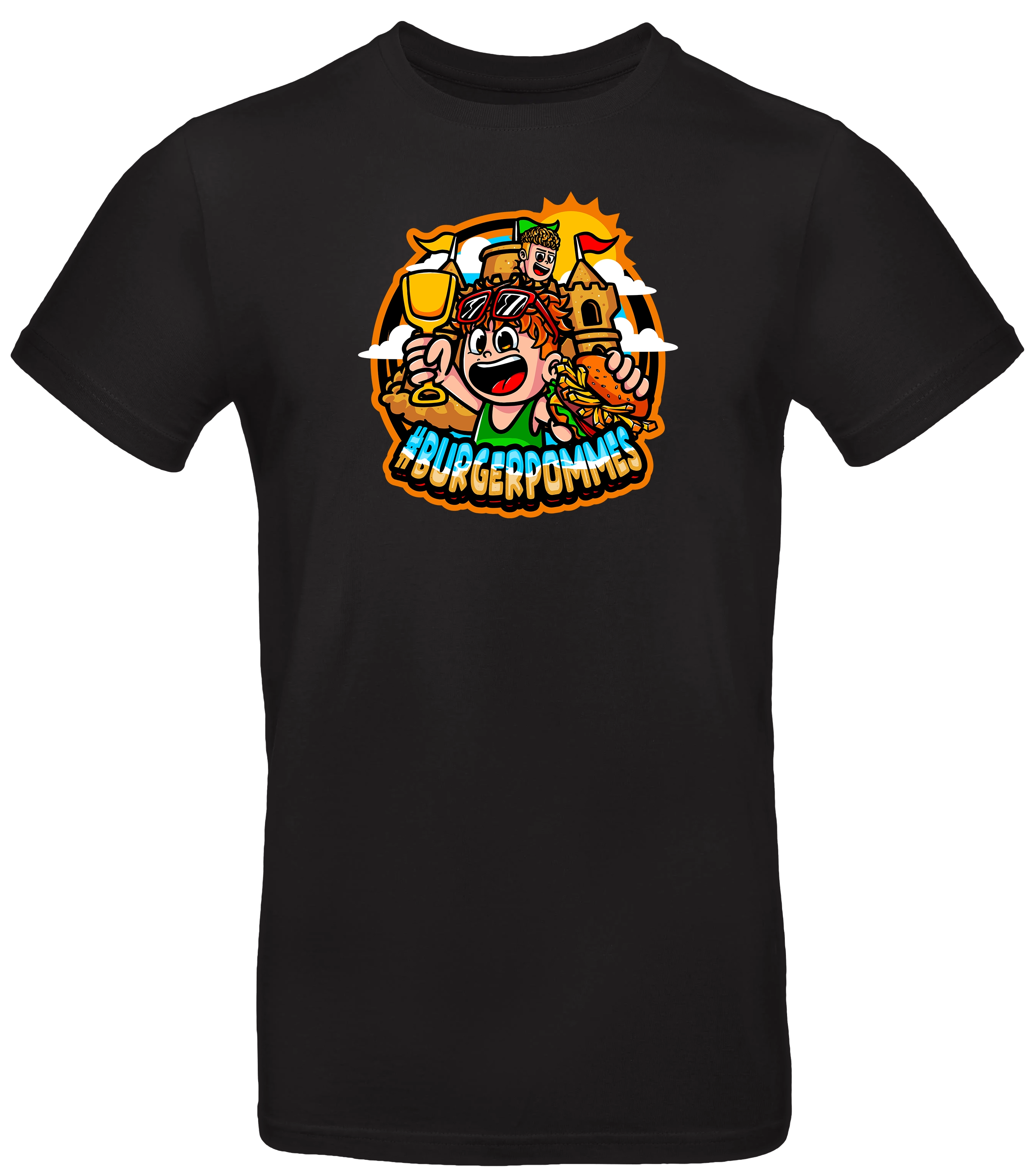 #BURGERPOMMES - Strand Bundle - T-Shirt + Federmäppchen + Strand Set + Wassereis + Autogrammkarte
