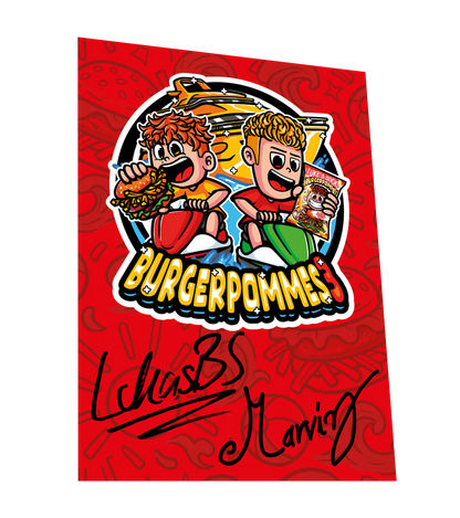 #BURGERPOMMES 3 Bundle - Hoodie + Sonnenbrille + Drink + Poster + CD + Autogrammkarte + 3 von 9 zufälligen Gegenständen