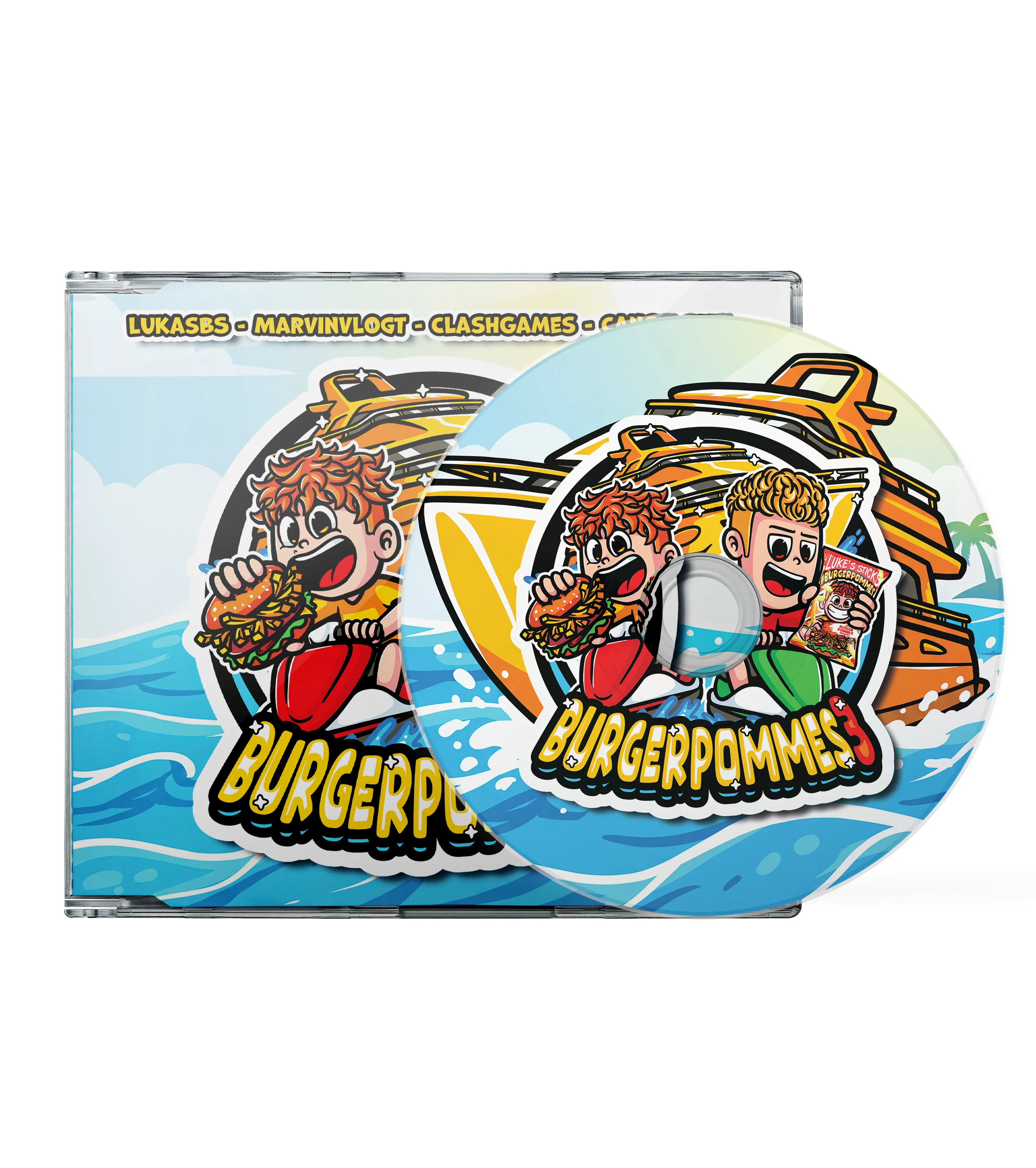 #BURGERPOMMES 3 Bundle - Hoodie + Sonnenbrille + Drink + Poster + CD + Autogrammkarte + 3 von 9 zufälligen Gegenständen