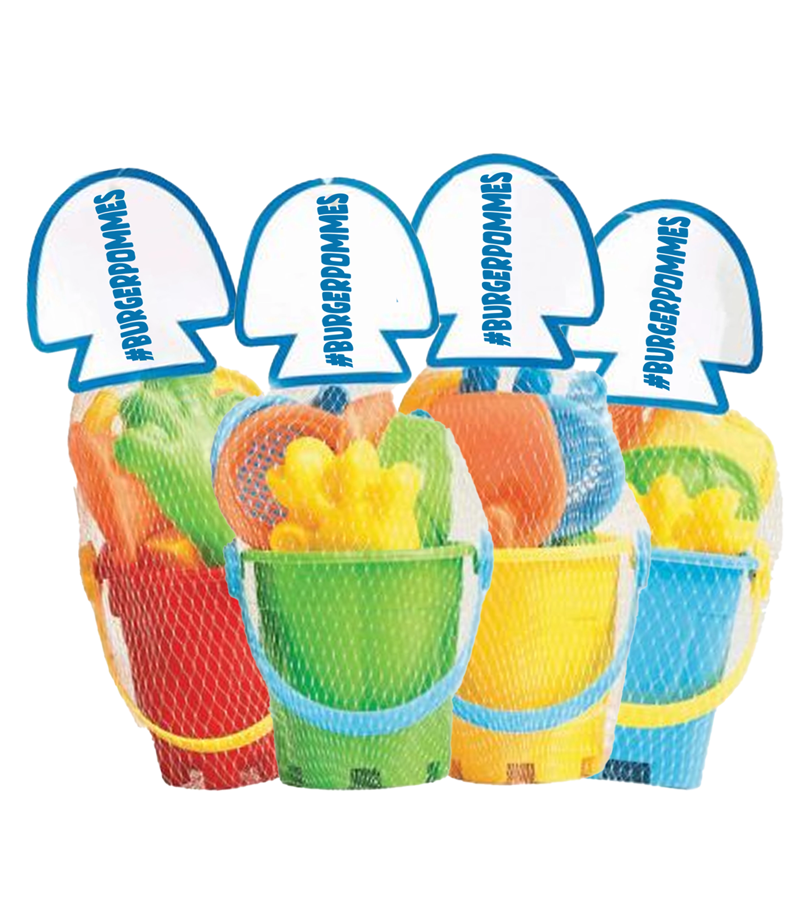 #BURGERPOMMES - Strand Bundle - T-Shirt + Federmäppchen + Strand Set + Wassereis + Autogrammkarte