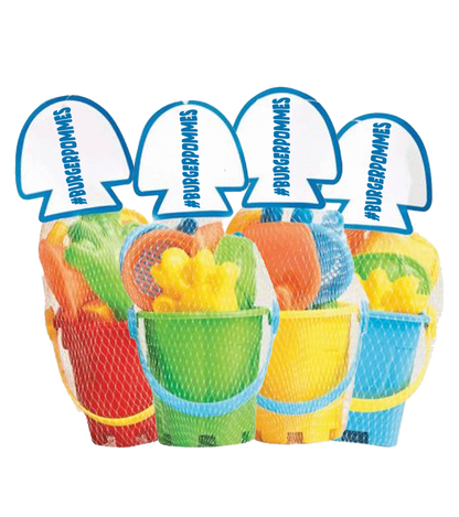 #BURGERPOMMES - Strand Bundle - T-Shirt + Federmäppchen + Strand Set + Wassereis + Autogrammkarte