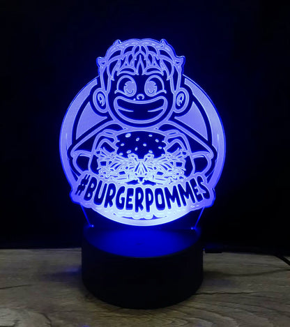 #BURGERPOMMES 3D LED Lampe