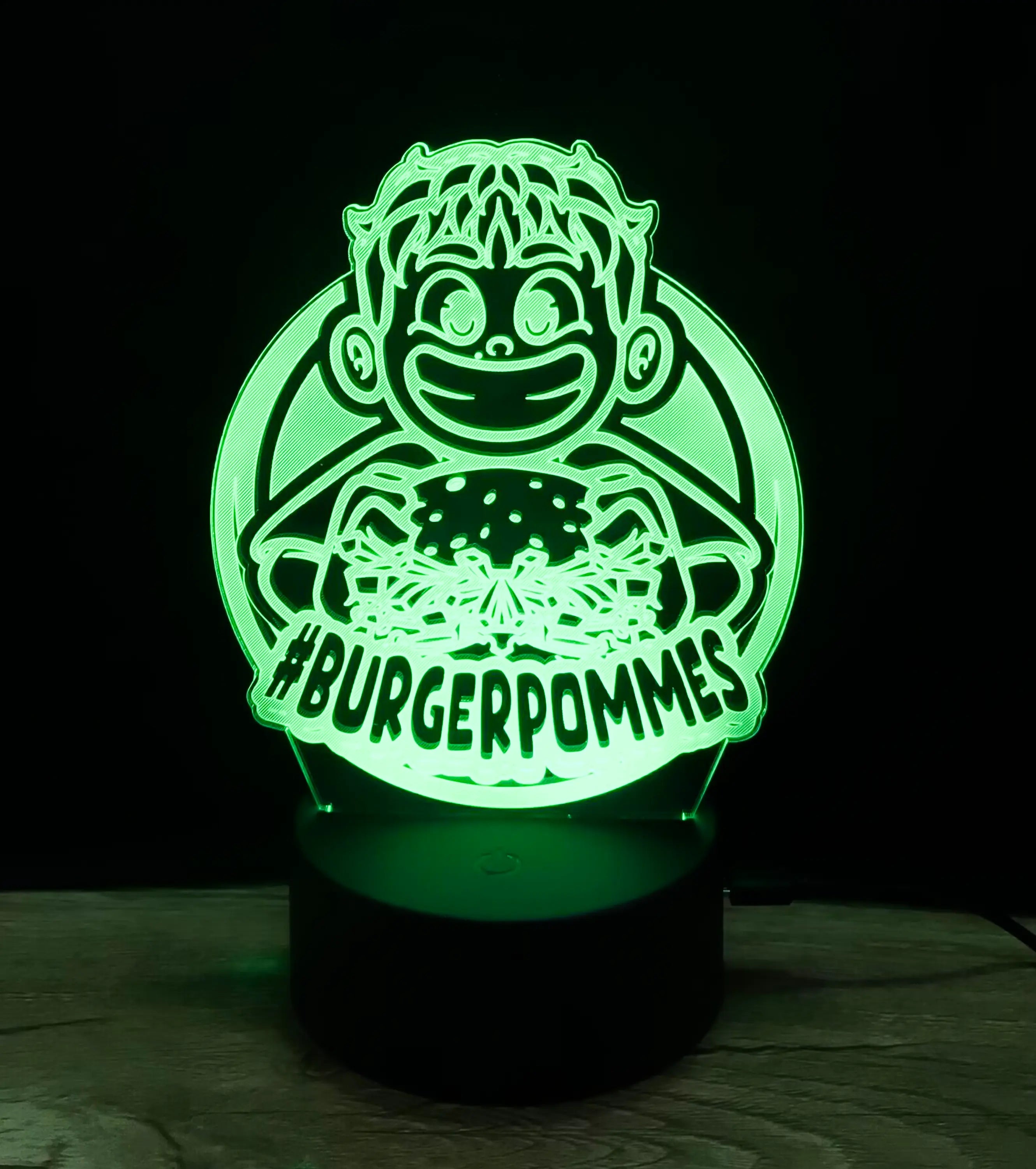 #BURGERPOMMES 3D LED Lampe