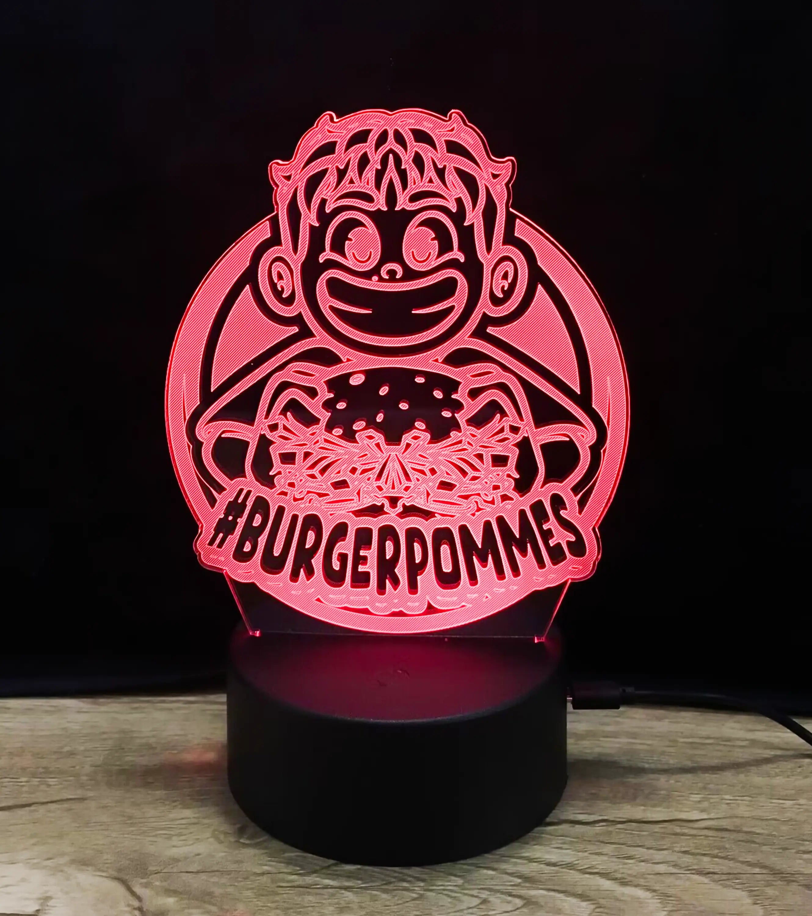 #BURGERPOMMES 3D LED Lampe