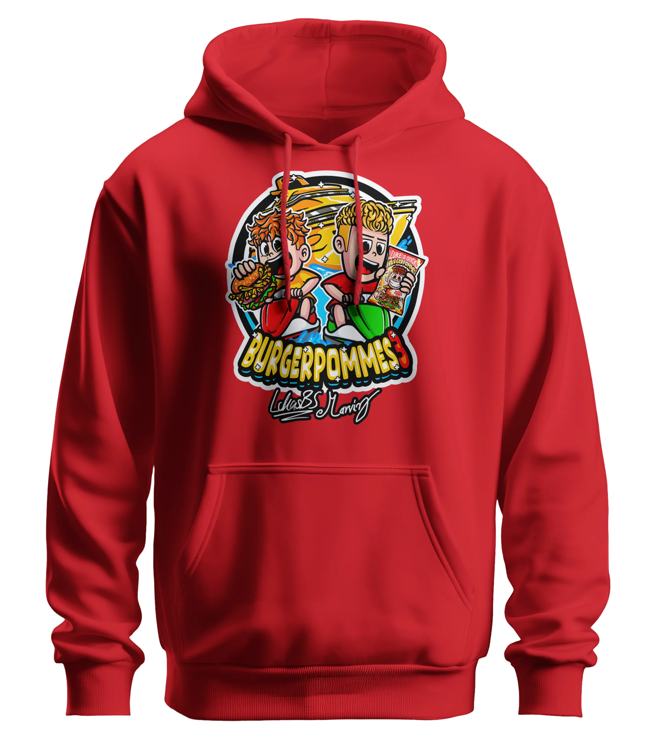 #BURGERPOMMES 3 Bundle - Hoodie + Sonnenbrille + Drink + Poster + CD + Autogrammkarte + 3 von 9 zufälligen Gegenständen