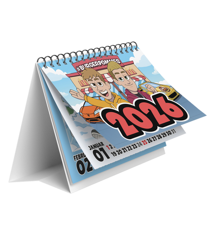 #BURGERPOMMES Silvester Bundle - T-Shirt + bestickte Mütze + Tischkalender + Autogrammkarte