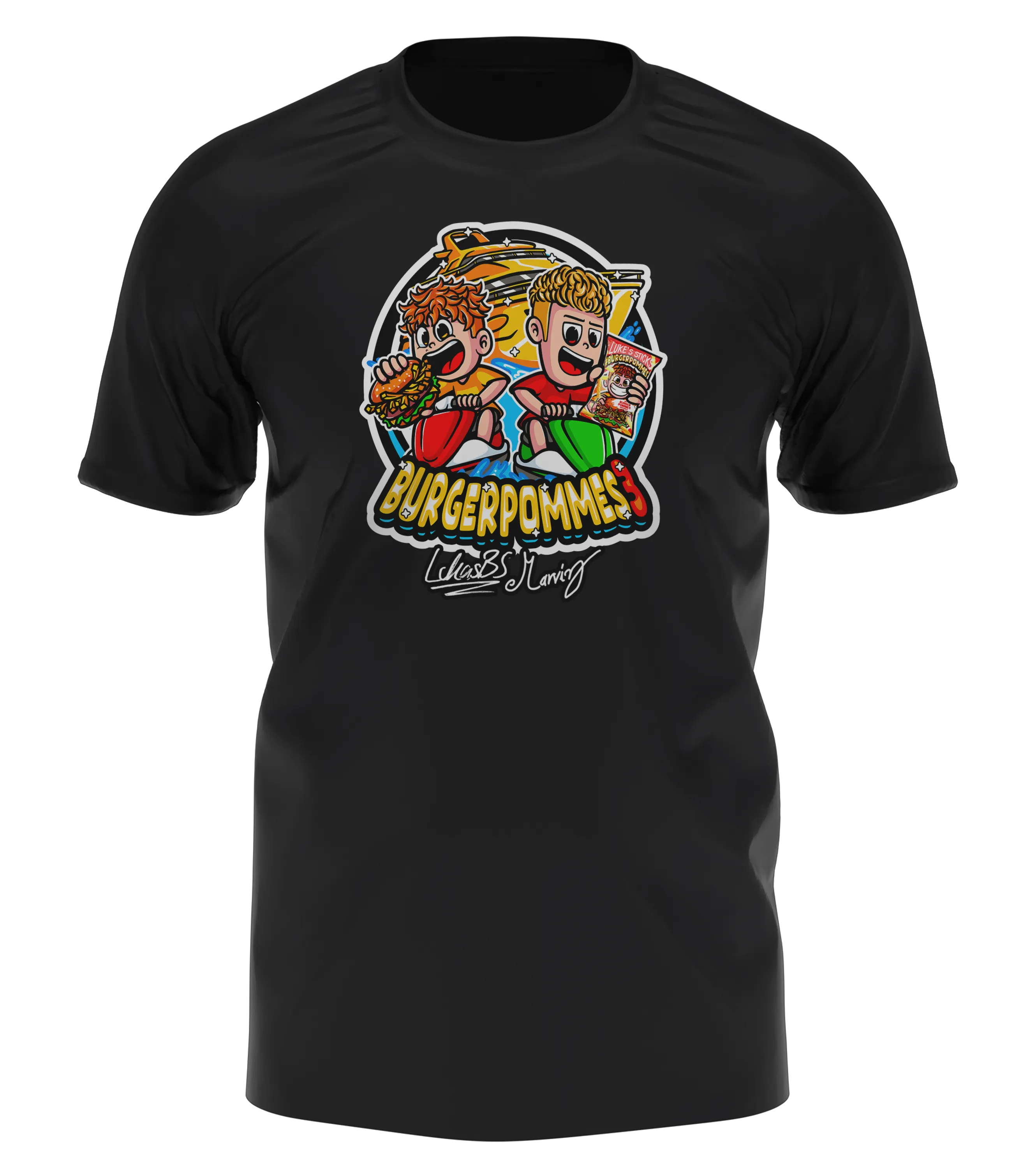 #BURGERPOMMES 3 XL Bundle - Hoodie & T-Shirt + Sonnenbrille + Drink + Poster + CD + Autogrammkarte + 3 von 9 zufälligen Gegenständen