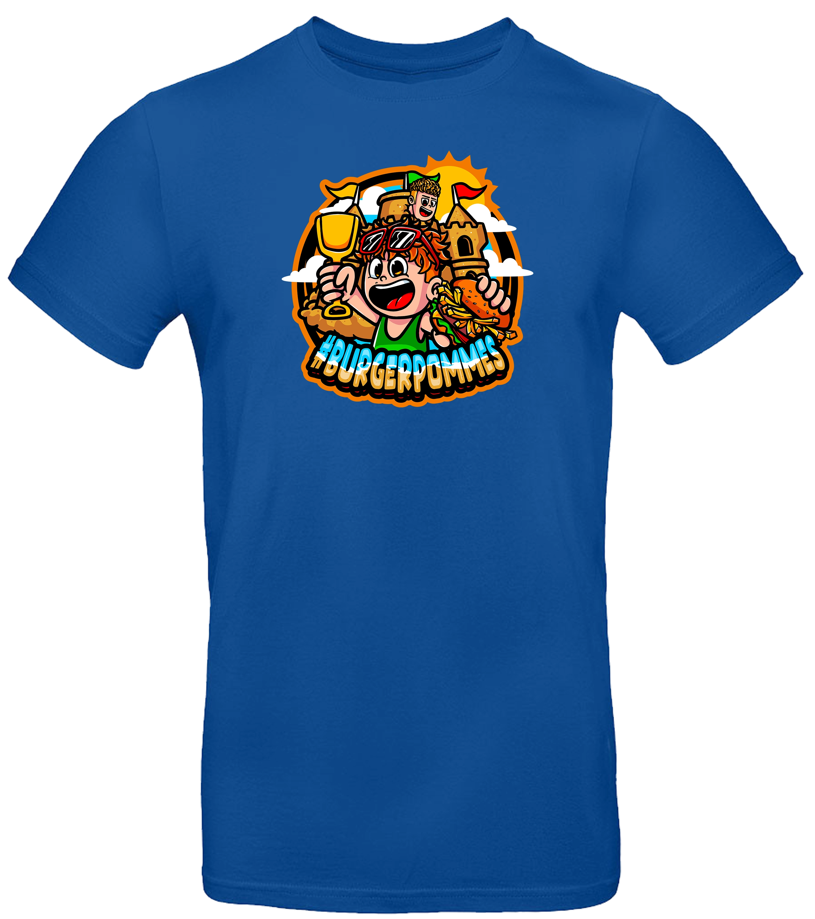 #BURGERPOMMES - Strand Bundle - T-Shirt + Federmäppchen + Strand Set + Wassereis + Autogrammkarte