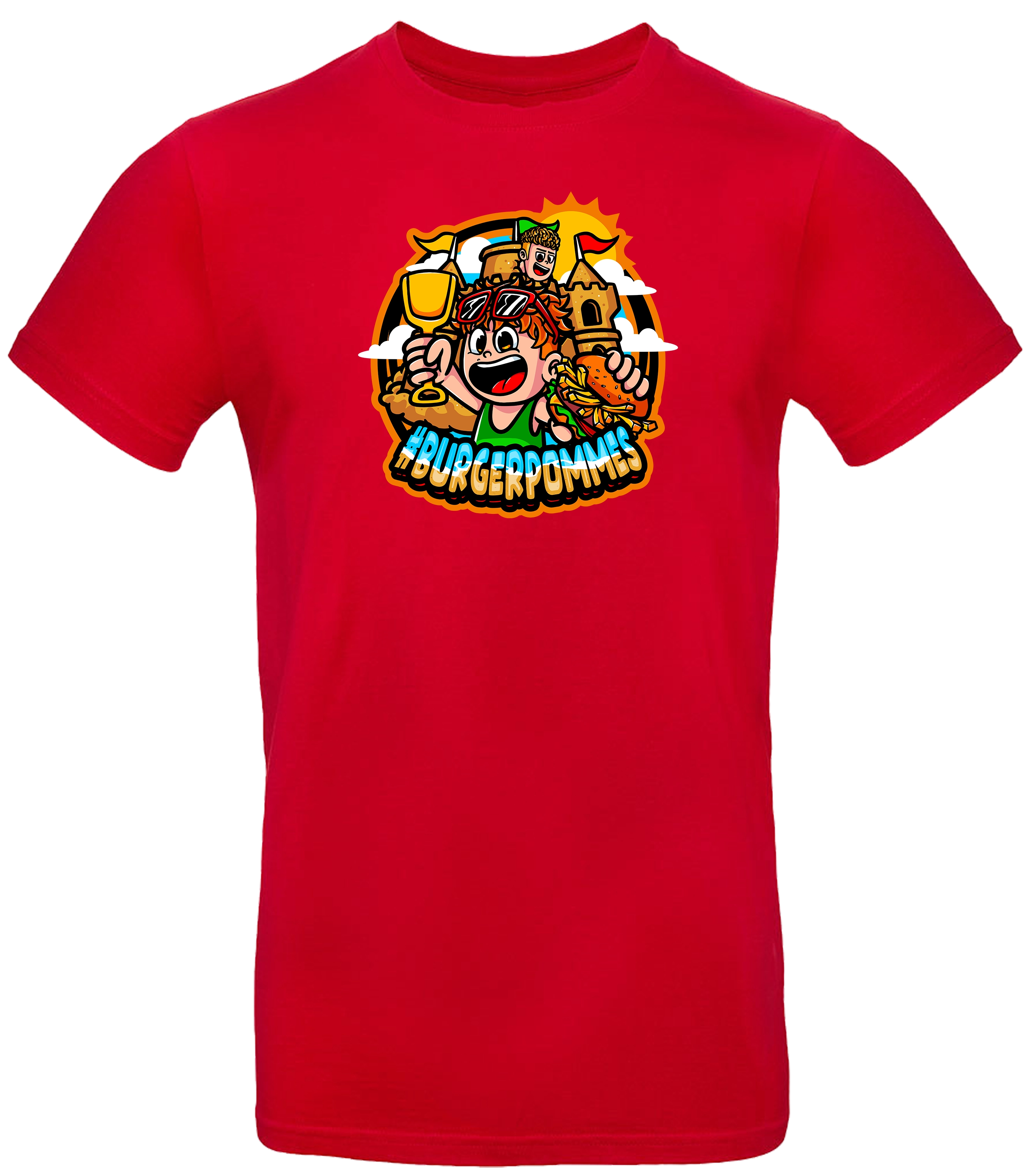 #BURGERPOMMES - Strand Bundle - T-Shirt + Federmäppchen + Strand Set + Wassereis + Autogrammkarte